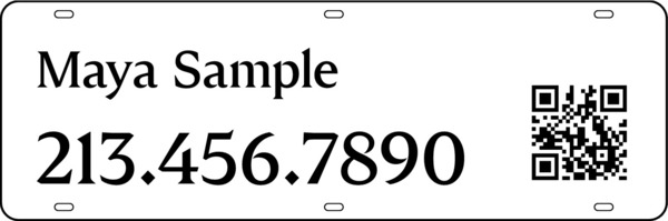 Agent Name w QR Code Sign Rider, 6h x 18w, Steel