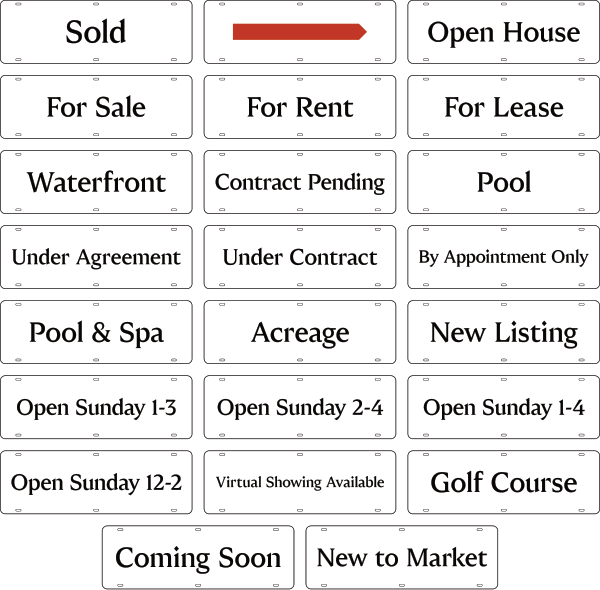 Message Sign Rider, 6h x 18w, Steel