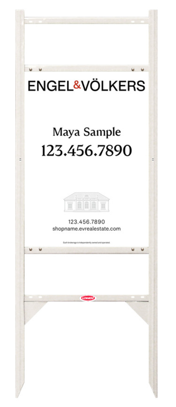 Reflective White Angle Iron Sign Unit w2 Rider Inserts, 24h x 18w