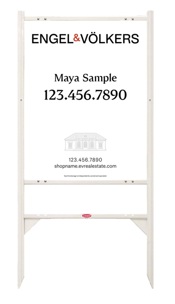 Angle Iron Frame with One Rider Insert and Reflective Sign Panel Unit, 30h x 24w