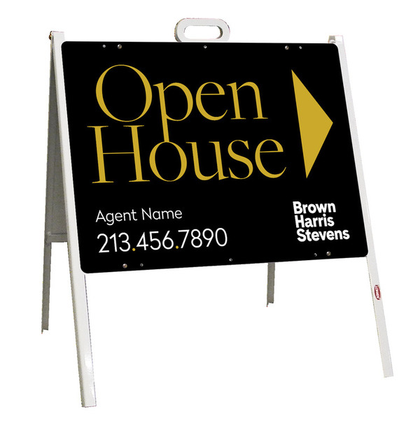 Agent Open House A-Frame and Sign Panel Unit, 18h x 24w Steel,