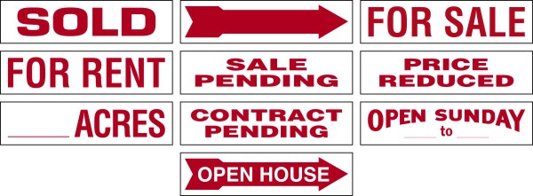 Real Estate Message Sign Rider, 10mm Corrugated Plastic 6h x 24w