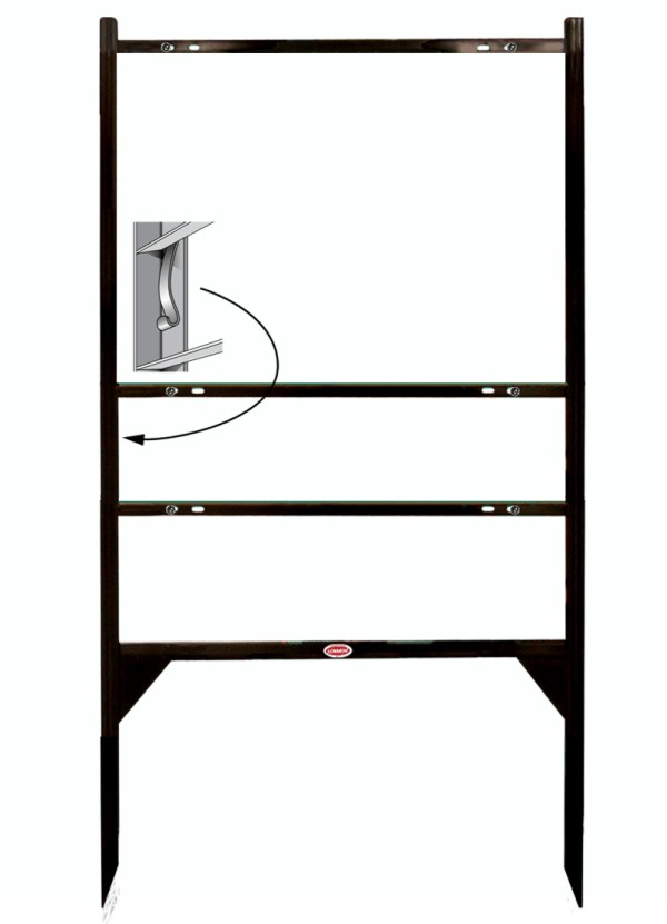 Real Estate Angle Iron Sign Frame with One Rider Insert, 18h x 24w - Black