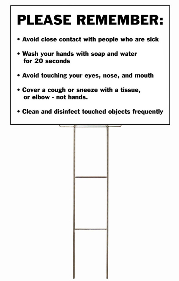 Wire Stake H-Frame and Sign Panel Unit, 18h x 24w, 4mm Corrugated Plastic