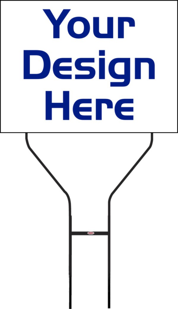 real estate Round Rod Stake and envelope sign panel unit, 4mm corrugated plastic, 18h x 24w