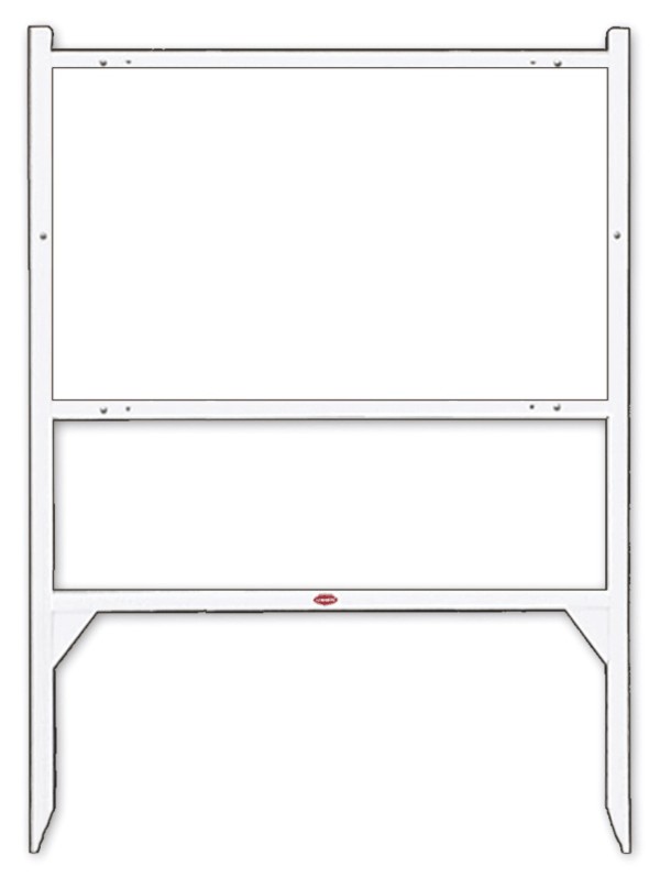 real estate angle iron sign frame, 18h x 30w - White