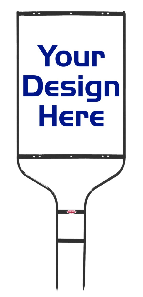 real estate Round Rod Sign Frame and panel unit, 24 GA steel 24h x 18w