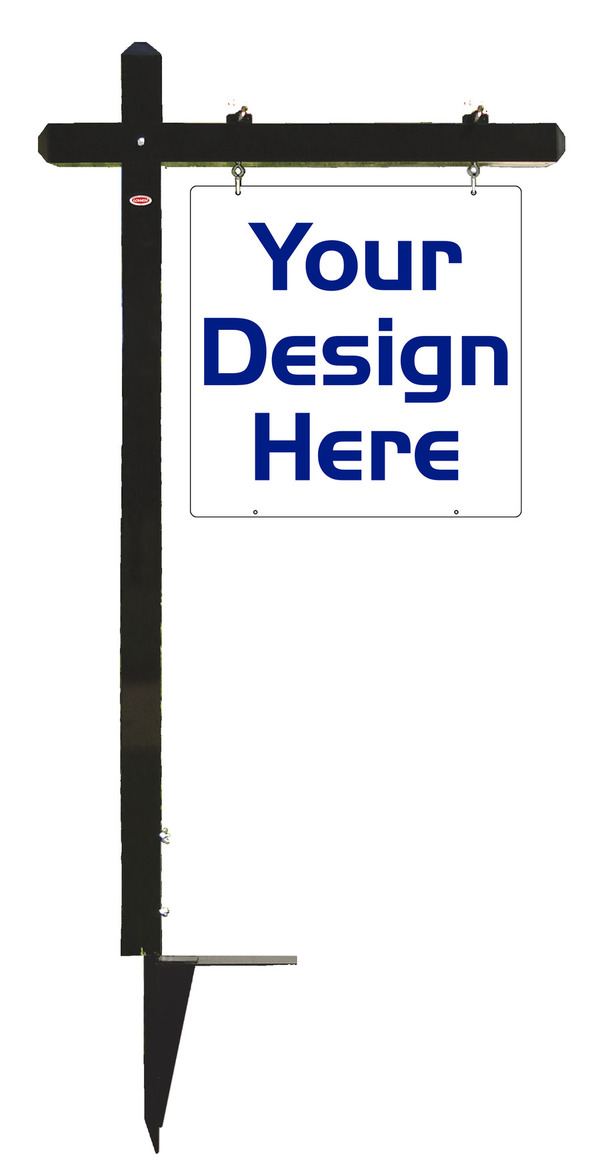 24h x 24w Black Aluminum Sign Post Unit
