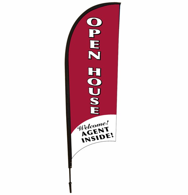 real estate open house feather flag unit, 9-foot red