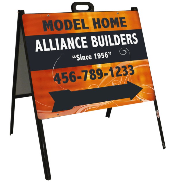 A-Frame Sign Unit, Steel 18h x 24w, Black