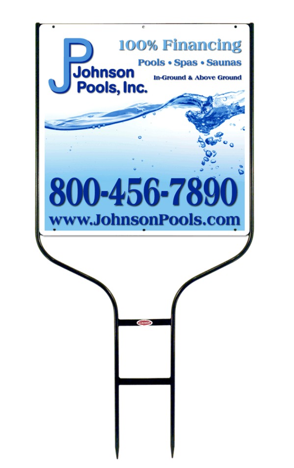 Round Rod Frame and Panel Sign Unit, 24h x 24w, Black