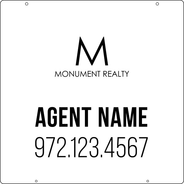 Reflective Hanging Agent Name Sign Panel, 24h x 24w, Steel