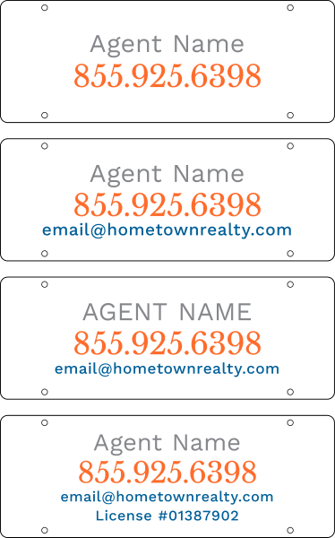 Reflective Agent Sign Rider, 8h x 22w, 3mm Aluminum Composite