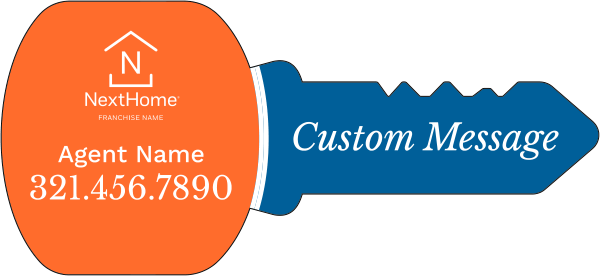 Key Shaped Sign Panel, 16h x 35w, 4mm Corrugated Plastic