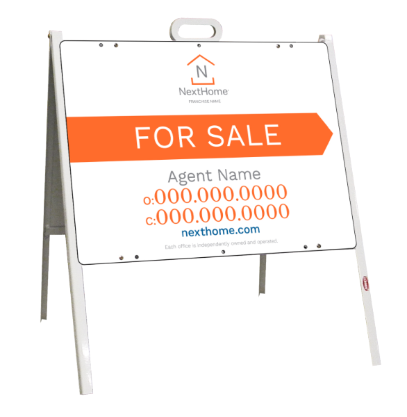 A-Frame and Agent For Sale Sign Panel Unit, 18h x 24w, Steel