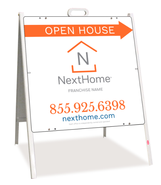 Open House A-Frame and Sign Panel Unit, 24h x 24w, Steel