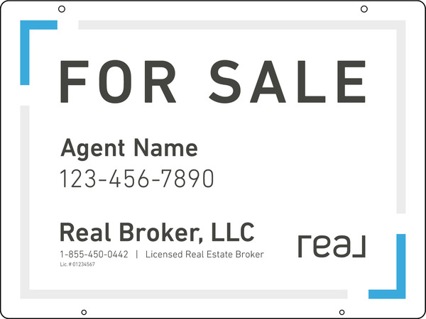 Hanging Agent Name Sign Panel, 18h x 24w, 3mm Aluminum Composite