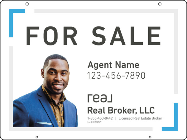 Hanging Agent Photo Sign Panel, 18h x 24w, Steel