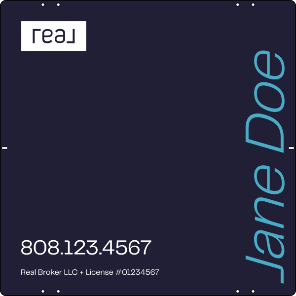 Agent Name Sign Panel, DF, 24h x 24w, 3mm Aluminum Composite