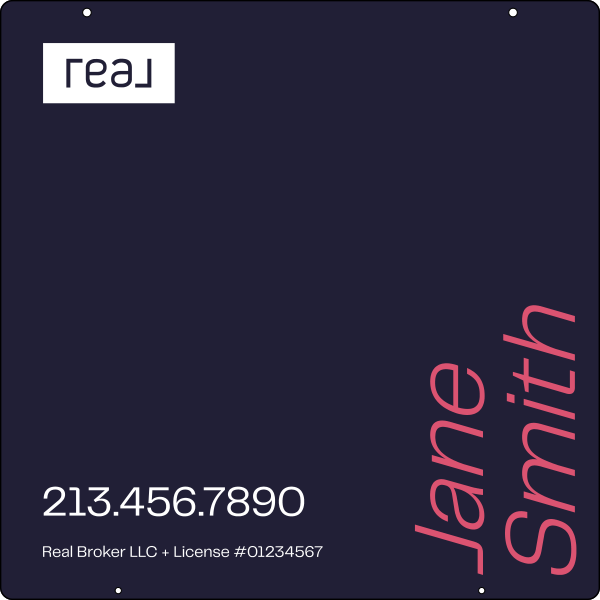 Hanging Agent Name Sign Panel, 24h x 24w, 3mm Aluminum Composite