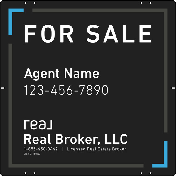 Agent Name Sign Panel, 24h x 24w, Steel