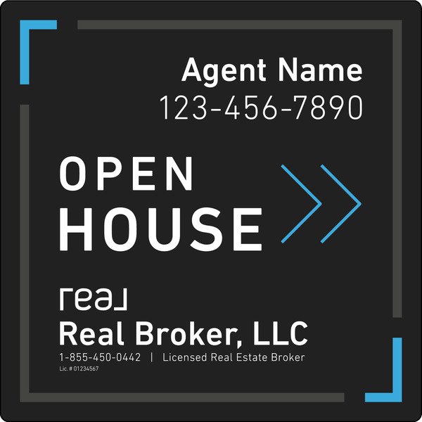Agent Open House, SF Sign Panel, 24h x 24, 3MM Aluminum Composite