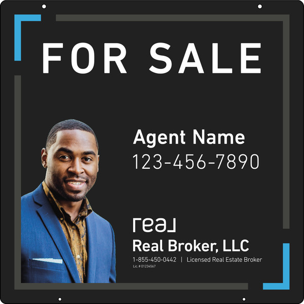 Hanging Agent Photo Sign Panel, 24h x 24w, Steel