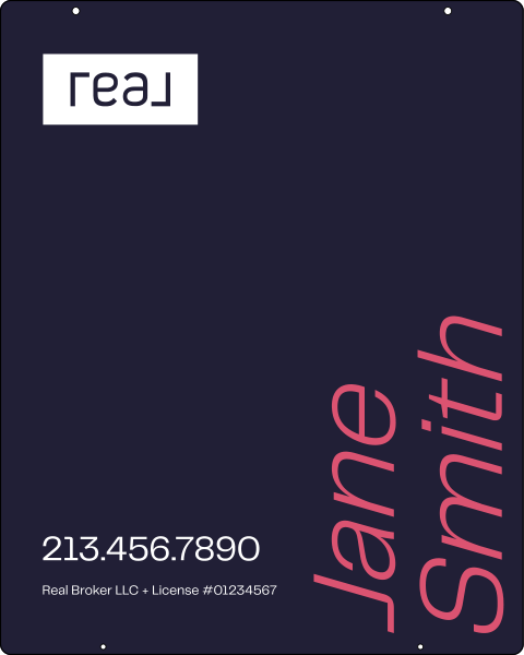 Hanging Agent Name Sign Panel, 30h x 24w, 3mm Aluminum Composite