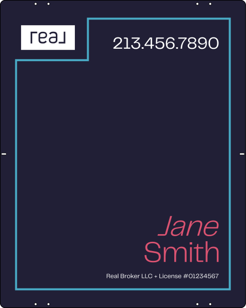 Agent Name Sign Panel, DF, 30h x 24w, 3mm Aluminum Composite