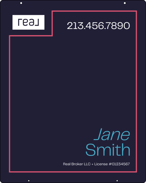 Hanging Agent Name Sign Panel, 30h x 24w, 3mm Aluminum Composite