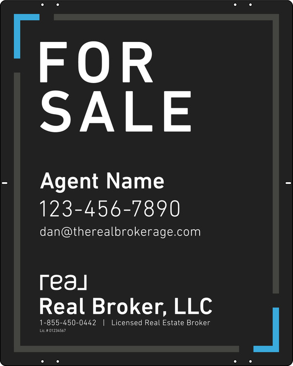 Agent Name Sign Panel, DF, 30h x 24w, 3mm Aluminum Composite