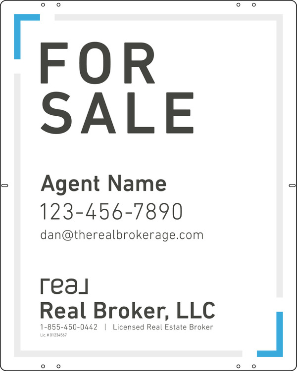 Agent Name Sign Panel, 30h x 24w, Steel