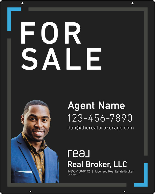 Hanging Agent Photo Sign Panel, 30h x 24w, 3mm Aluminum Composite