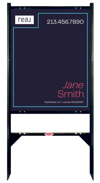 Angle Iron Frame with One Rider Inserts and Agent Name Sign Panel Unit, 30h x 24w