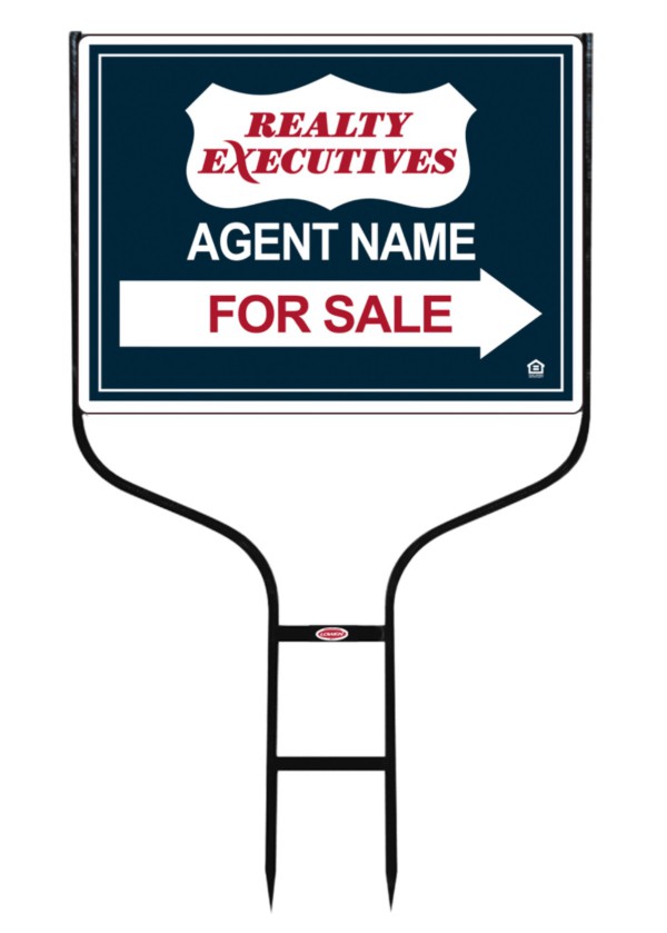 real estate for sale round rod sign frame and panel unit, 24 GA steel 18h x 24w