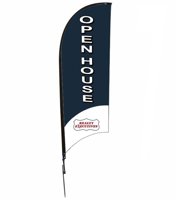real estate OPEN HOUSE FEATHER FLAG AND POLE, 9-foot