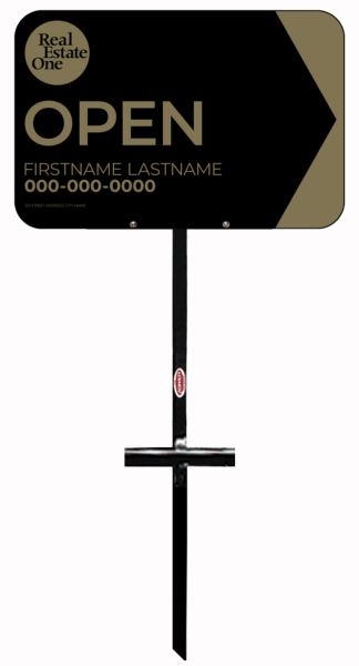 T-Stake and Agent Open Sign Panel Unit, 12h x 18w, 3MM Aluminum Composite