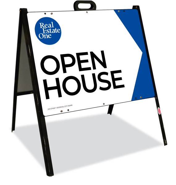 A-frame and Open Sign Panel Unit, 18h x 24w, Steel