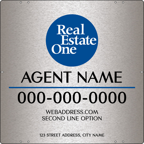 Longest Agent Name Sign Panel, 24h x 24w, 3MM Brushed Aluminum Composite