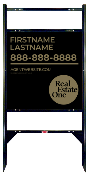 Angle Iron Frame w 2 Rider Inserts and Agent Name Sign Panel Unit, 24h x 24w, .040 Aluminum