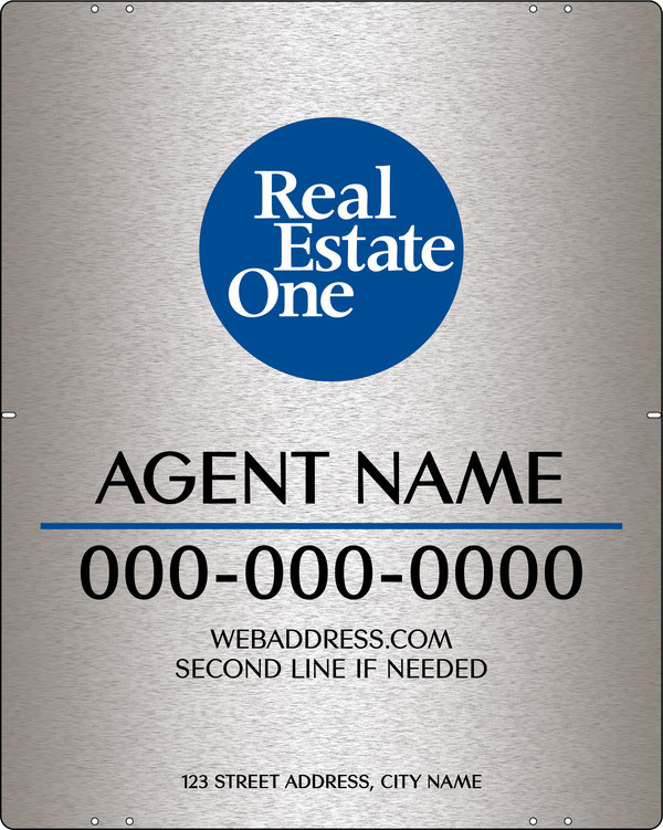 Longest Agent Name Sign Panel, 30h x 24w, 3MM Brushed Aluminum Composite