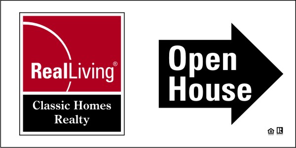 enhanced logo open house agent sign panel, 24 GA steel 12h x 24w