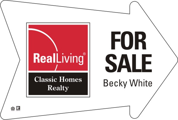 Enhanced Logo For Sale Arrow Shape Sign Panel, 4mm corrugated plastic 18h x 24w