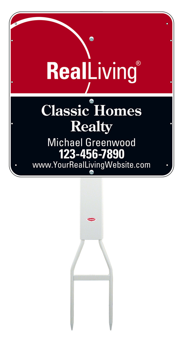 Footbar stake and enhanced logo agent sign panel unit, .050 polyethylene 24h x 24w