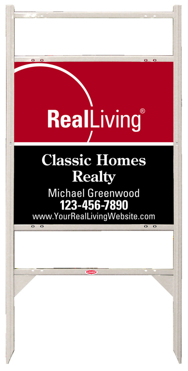 angle iron frame with two rider inserts and enhanced logo sign panel unit, 24 GA steel 24h x 24w