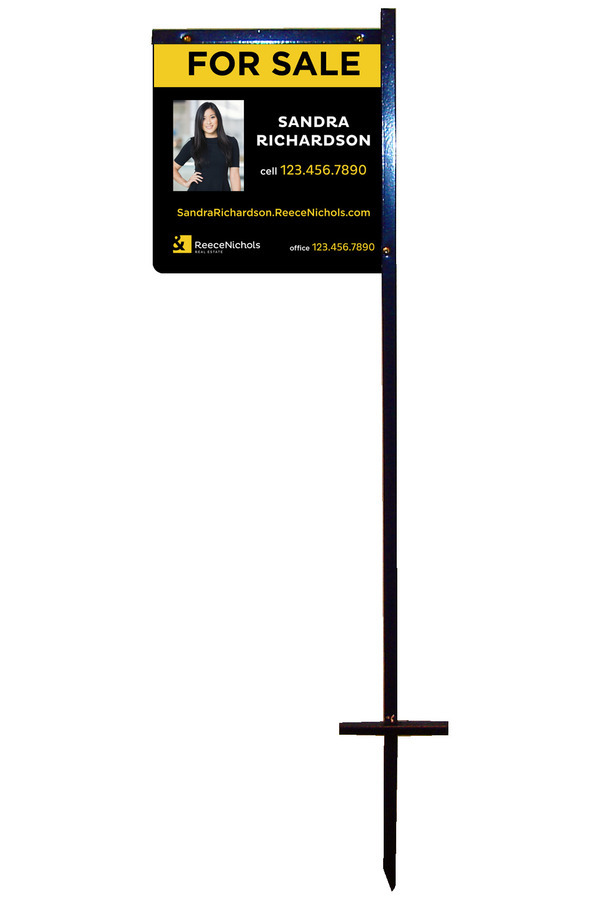 Angle Iron Flag Stake and Sign Panel Unit, 12h x 12w