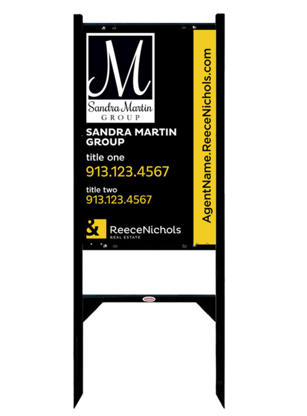 Angle Iron Frame with One Rider Insert and Sign Panel, 28h x 18w