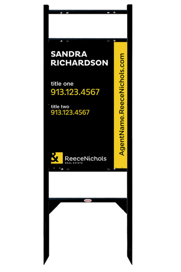 Angle Iron Frame with Two Rider Inserts and Sign Panel Unit, 28h x 18w