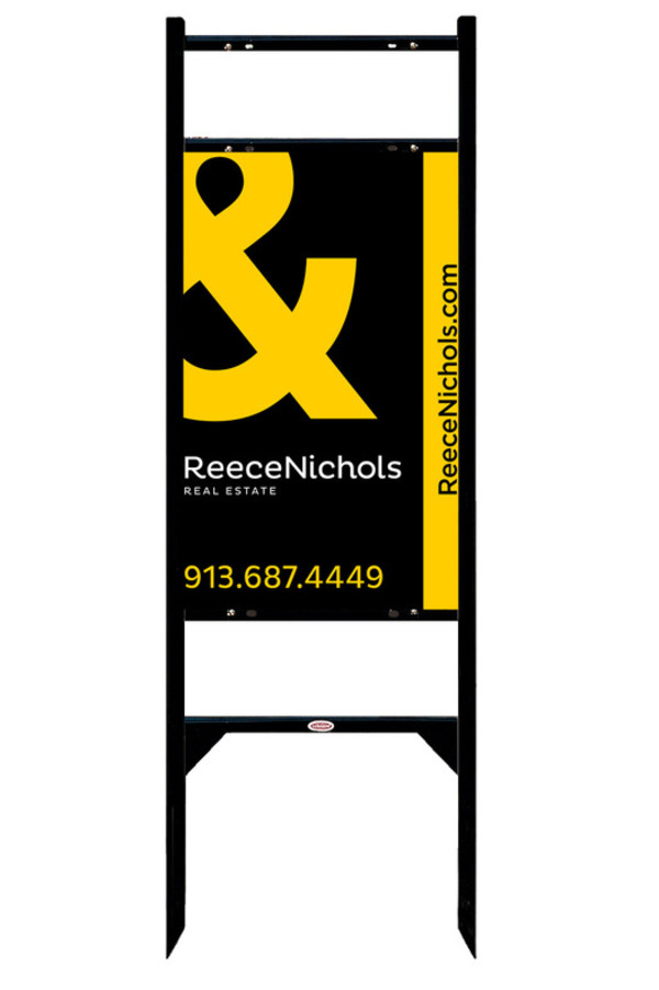 Angle Iron Frame with Two Rider Inserts and Sign Panel Unit, 28h x 18w