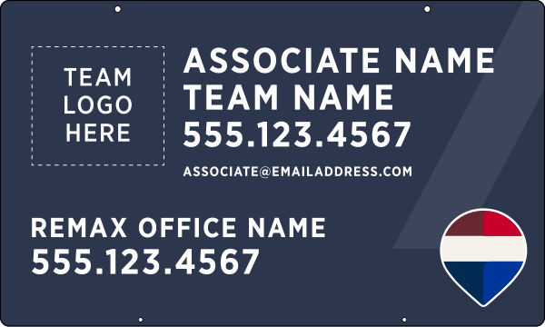 Hanging Associate Name, Team Name w Logo Sign Panel, 18h x 30w, .063 Aluminum
